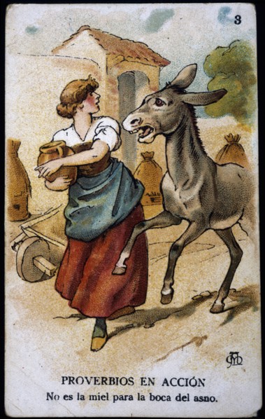 Collection of stickers 'Proverbs in action 'number 3, 1904. Creator: Mestres, Apeles (1854 - 1936).