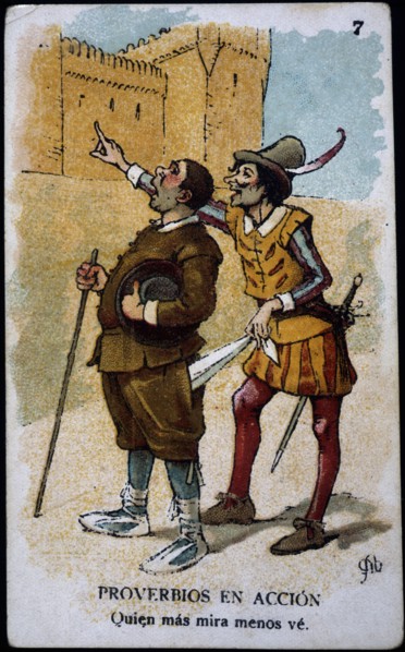 Collection of stickers 'Proverbs in action 'number 3, 1904. Creator: Mestres, Apeles (1854 - 1936).
