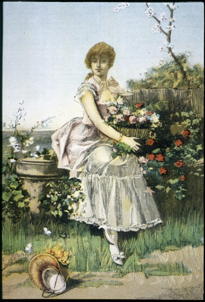 Poster with 'Allegory to Spring', 1889. Creator: Picolo.