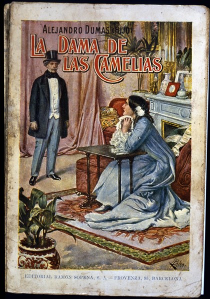 Cover of the novel 'The lady of the camellias', published by Editorial Ramón Sopena...1935. Creator: Dumas, Alejandro, hijo, (1824-1895)..