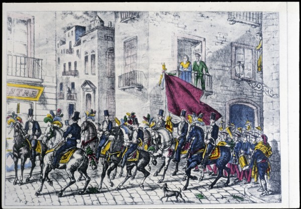 Feast of San Antonio, vulgar dels tres tombs in Barcelona, 1860. Creator: Puiggari, Ramón (1820-1894).