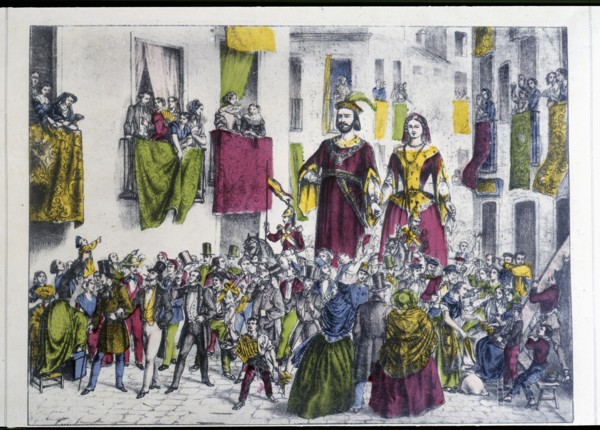 Corpus Christi procession in Barcelona, 1860. Creator: Puiggari, Ramón (1820-1894).