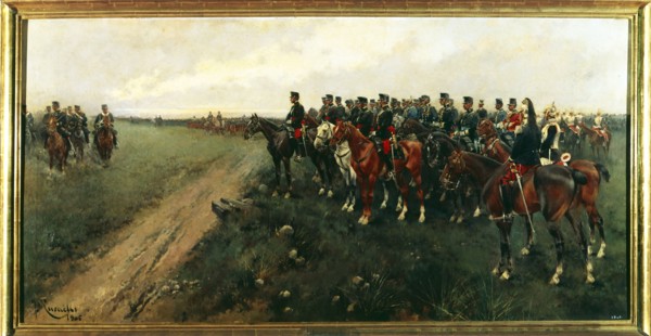 Parade in the Carabanchel maneuvering field before King Alfonso XIII, 1905. Creator: Cusachs i Cusachs, José. (1851-1908).