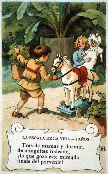 Picture card 'The scale of life'. Number 2, 1902, for the company 'Chocolates Amatller'. Creator: Mestres, Apeles. (1854-1936).