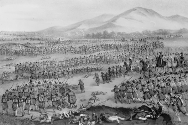 Flight of The Mexican Army at The Battle of Buena Vista, Feb. 23, 1847. Creator: Unknown.
