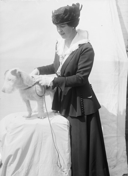 Gladys Ingalls, Mrs. Arnold Robertson, Dog Show, 1916. Creator: Harris & Ewing.