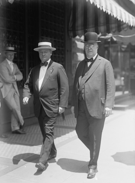 Ben Johnson, right, with Edward J. Walsh, 1916. Creator: Harris & Ewing.