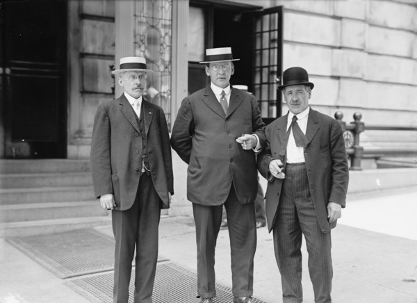 Dept. Of Labor - A.L. Faulkner of Immigration; Charles W. Mills; Patrick Gilday, Commr..., 1914. Creator: Harris & Ewing.