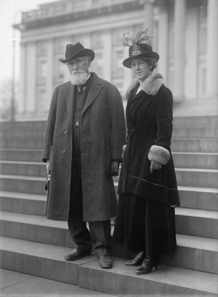 Hudson Maxim with wife Lillian Durban Maxim, 1917.  Creator: Harris & Ewing.