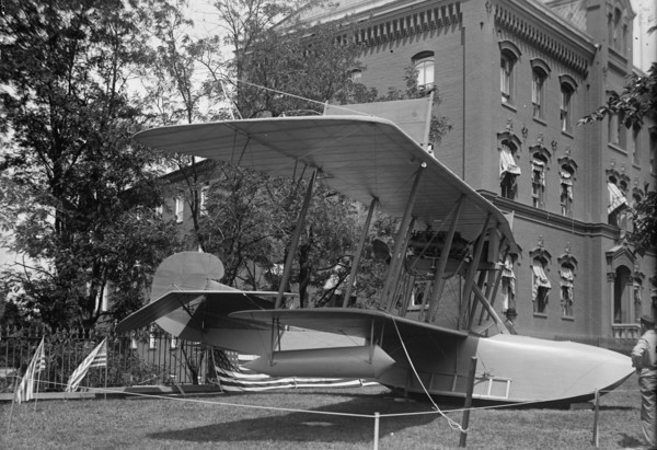 National Aero Coast Patrol Commn. - Curtiss Hydroaeroplane or Flying Boat Exhibited..., 1917. Creator: Harris & Ewing.