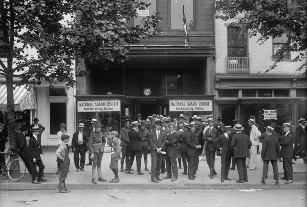 National Guard of D.C. Recruiting Station And Exhibit, 1914. Creator: Harris & Ewing.