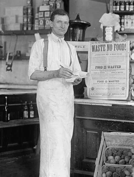 Store Interior - 'Waste No Food', 1917 or 1918. Creator: Harris & Ewing.