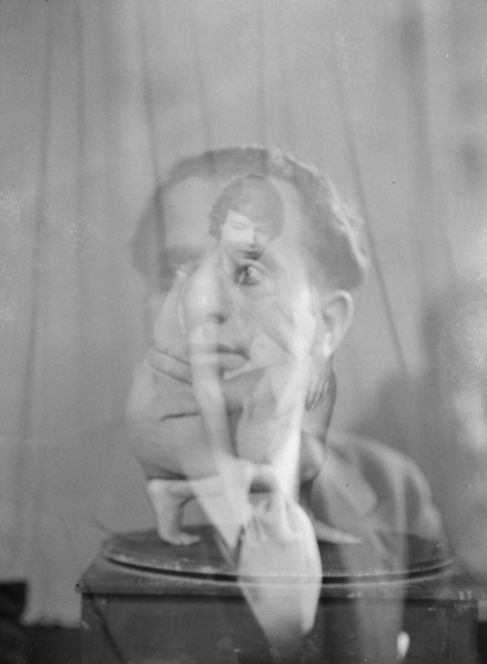 Bauman, Raymond, and Anita Zahn, double exposure portrait photograph, 1932 Feb. 21. Creator: Arnold Genthe.
