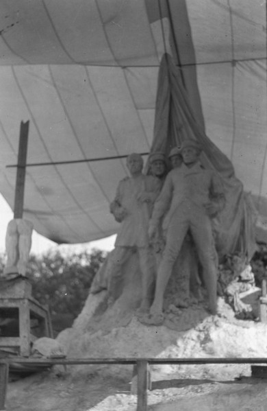 Sculpture by Mr. Gutzon Borglum, between 1915 and 1917. Creator: Arnold Genthe.