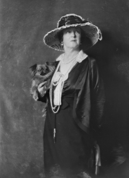 Duff-Gordon, Lady, with dog, portrait photograph, not before 1916. Creator: Arnold Genthe.