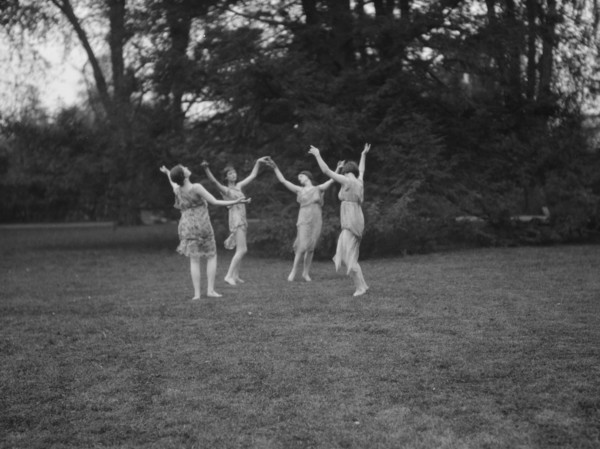 Elizabeth Duncan dancers and children, 1920. Creator: Arnold Genthe.