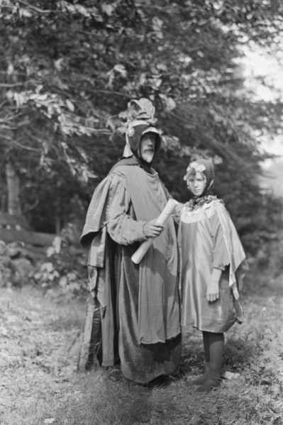 Scene from Sanctuary, A Bird Masque, by Percy MacKaye, in rehearsal for first performance..., 1913. Creator: Arnold Genthe.