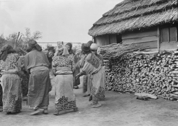 Crane dance of the Ainu women, 1908. Creator: Arnold Genthe.