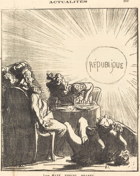 Leur Mané, Thecel, Pharès, 1871. Creator: Honore Daumier.