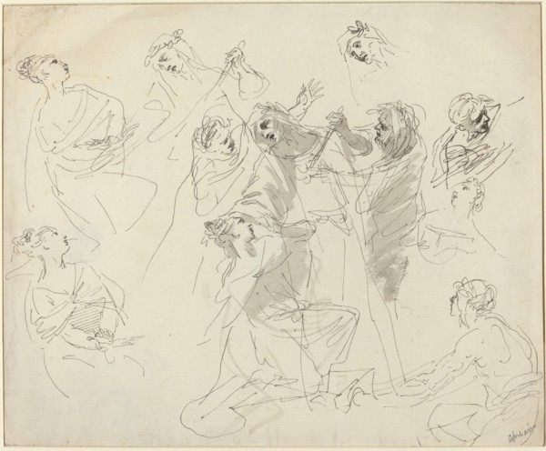 Figure Studies [recto]. Creator: Giovanni Battista Cipriani.