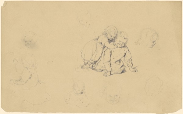 Studies of Children at Play, c. 1840-1850. Creator: James Goodwyn Clonney.