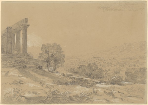 Temple of Juno, Agrigentum, 1842. Creator: Thomas Cole.