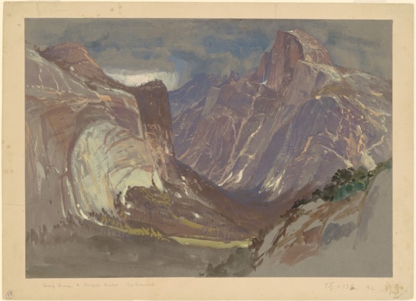 Half Dome and Royal Arches, Yosemite, from Glacier Point, c. 1870. Creator: Samuel Colman.