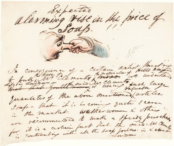 Expected--alarming rise in the price of soap!. Creator: George Cruikshank.