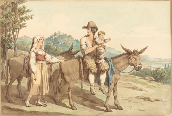 A Peasant Family and Two Donkeys. Creator: Bartolomeo Pinelli.