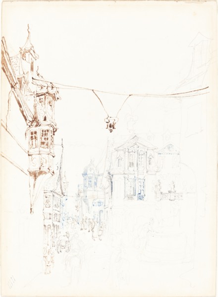 Continental Street Scene, 1860/1870. Creator: John Skinner Prout.