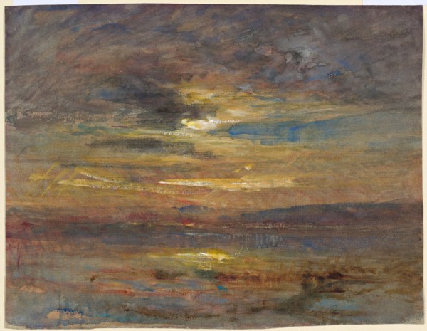 Sunset over a Pond, c. 1880. Creator: Auguste François Ravier.