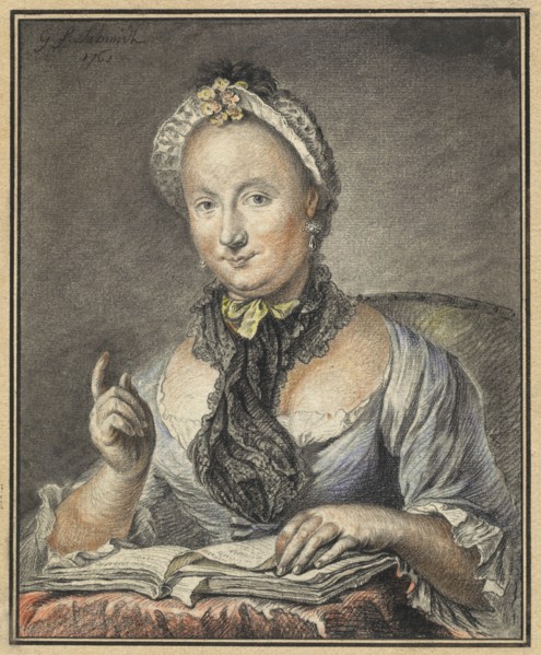 The Artist's Wife with a Book, 1752. Creator: Georg Friedrich Schmidt.