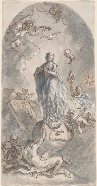 The Virgin of the Immaculate Conception (recto), 1764. Creator: Martin Johann Schmidt.
