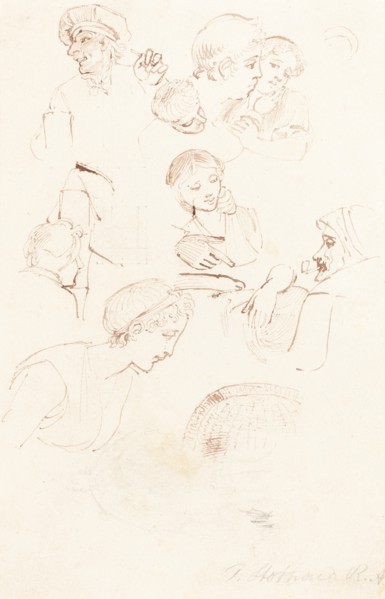 Sheet of Studies. Creator: Thomas Stothard.