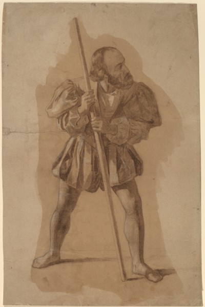 Figure Costume Study for Columbus Mural, Washington, D.C., in or after 1837. Creator: John Vanderlyn.