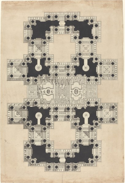 Plan for a Decorated Ceiling, c. 1750. Creator: Pierre Varin.
