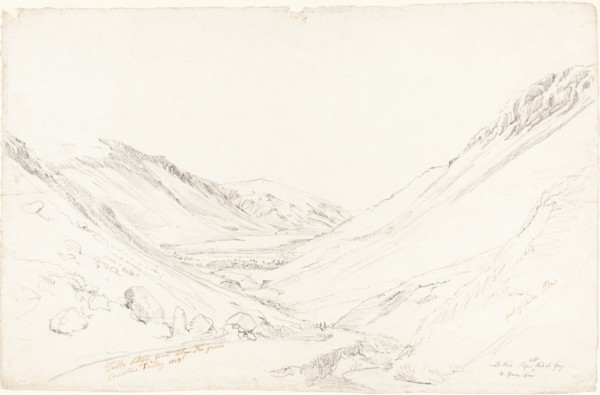 Tally Llyn from Llyn Trigrain, 1803. Creator: Cornelius Varley.