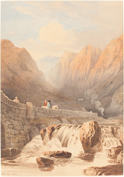 Pont Aberglaslyn, 1812. Creator: John Varley I.