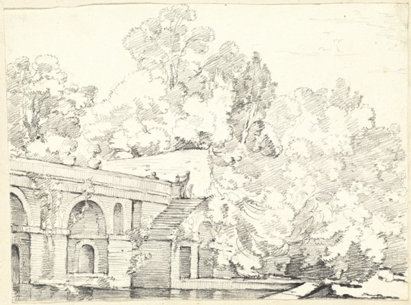 The Fishpond at Villa Madama, 1746/1749. Creator: Joseph-Marie Vien the Elder.