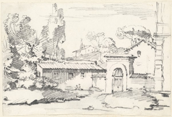 Entrance to the Gardens of the Villa Giulia, 1746/1749. Creator: Joseph-Marie Vien the Elder.