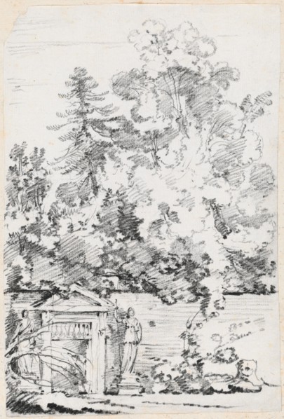 Entrance to a Walled Garden, 1744/1750. Creator: Joseph-Marie Vien the Elder.