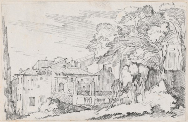 Houses and a Garden on a Hillside in Italy, 1744/1750. Creator: Joseph-Marie Vien the Elder.
