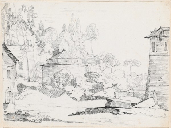 Landscape with the Church of San Teodoro, 1744/1750. Creator: Joseph-Marie Vien the Elder.