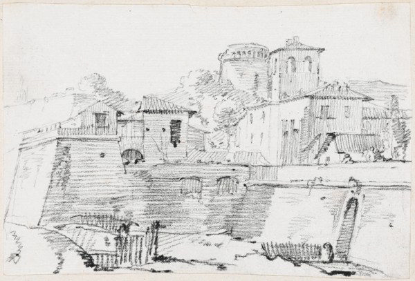 A Fortified Town in Italy, 1744/1750. Creator: Joseph-Marie Vien the Elder.