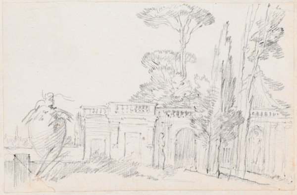 Gardens of an Italian Villa, 1744/1750. Creator: Joseph-Marie Vien the Elder.
