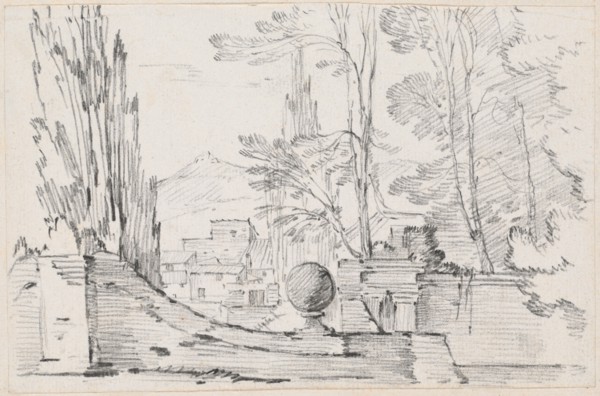 View across the Wall of an Italian Garden, 1744/1750. Creator: Joseph-Marie Vien the Elder.