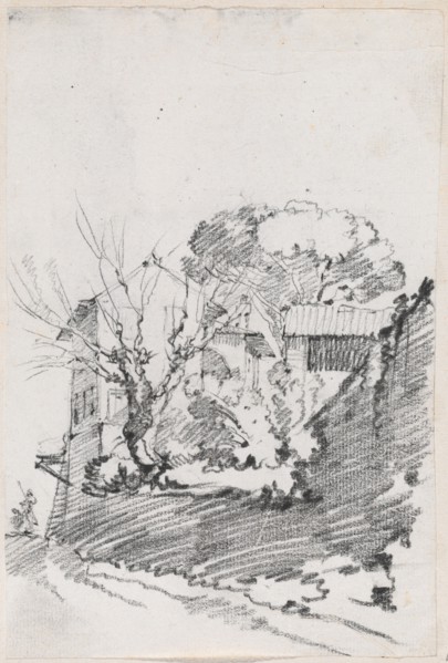 Houses beside a Road in Italy, 1744/1750. Creator: Joseph-Marie Vien the Elder.