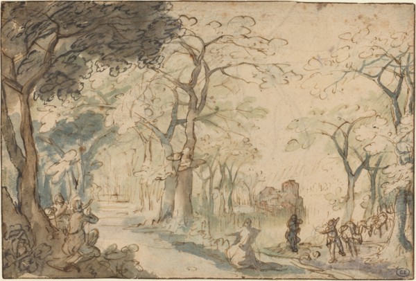 Landscape with Elisha Mocked, c. 1610. Creator: David Vinckboons.