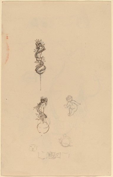Studies for Jewelry Designs [recto], late 19th century. Creator: Beatrix Godwin Whistler.