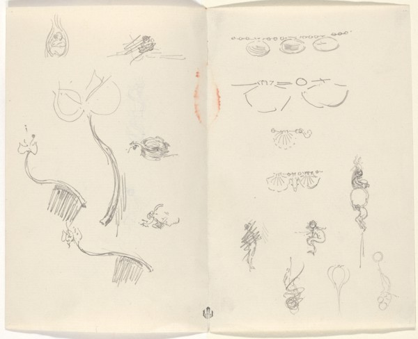 Studies for Jewelry Designs [verso], late 19th century. Creator: Beatrix Godwin Whistler.